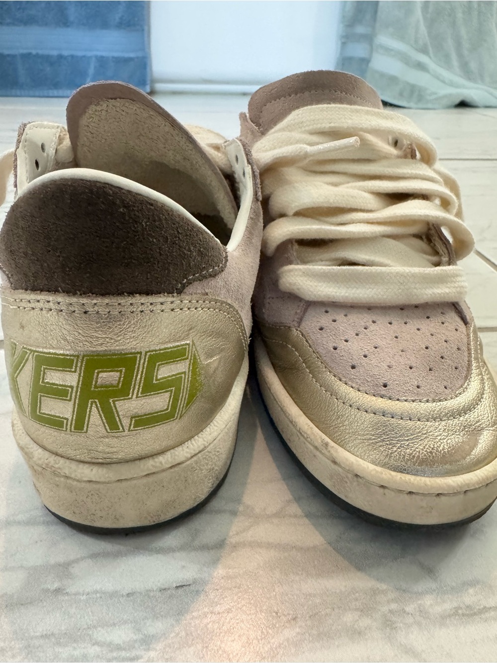 Golden Goose Ball Star Custom Gold Glitter Sneakers Suede Metallic